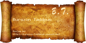 Burszon Taddeus névjegykártya